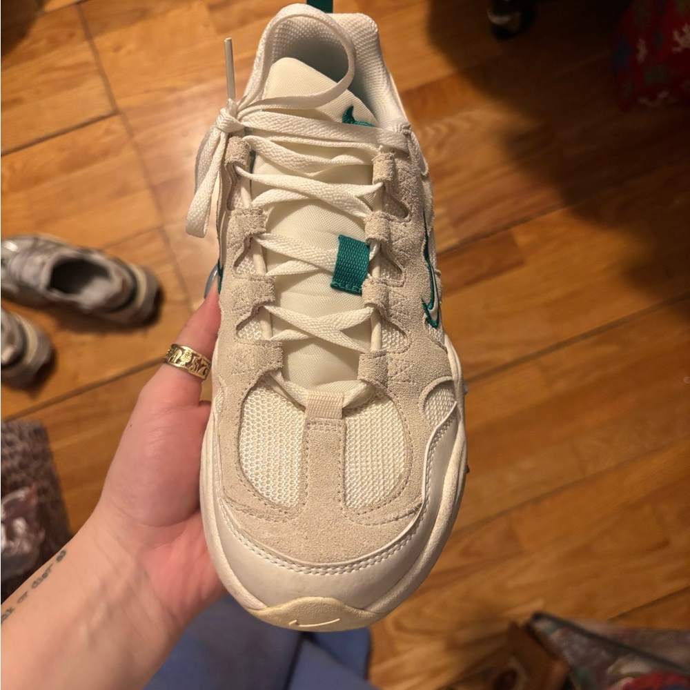 Nike Beige and Teal Sneakers